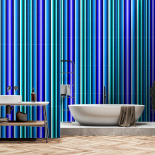 Multi Blue Stripe Wallpaper