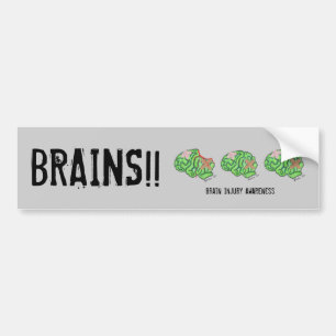 Multi-Brain - Brain Injury Awareness x3 Bumper Sticker