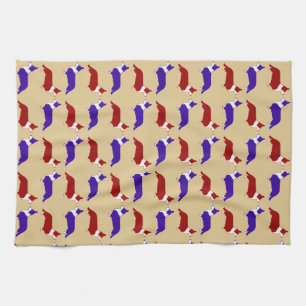 Multi Cardigan Corgi Tea Towel