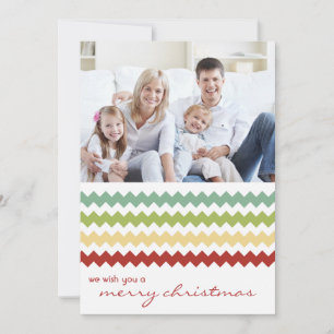 Multi Chevron Chic Family Holiday Flat Card