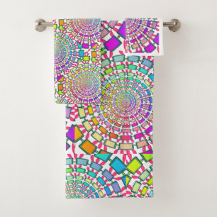 MULTI COLOR CIRCLES BATH TOWEL SET