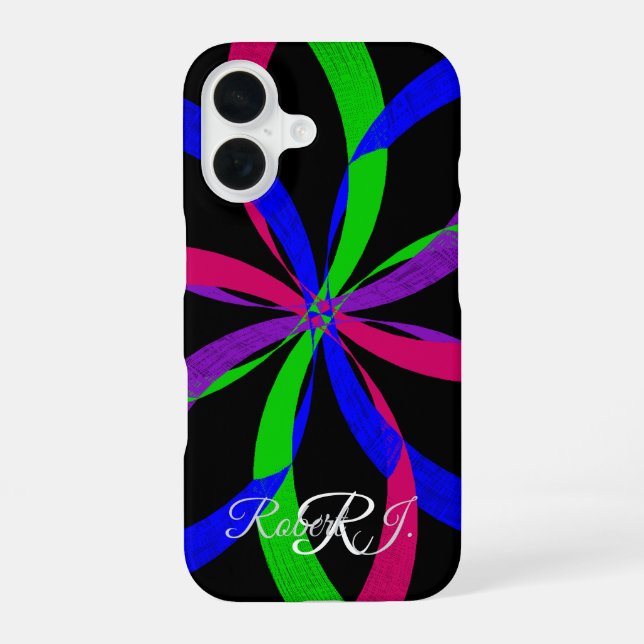 Multi Color Figure 8 Geometric iPhone 16 Case (Back)