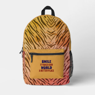 Multi-Color Inspirational Saying Printed Backpack