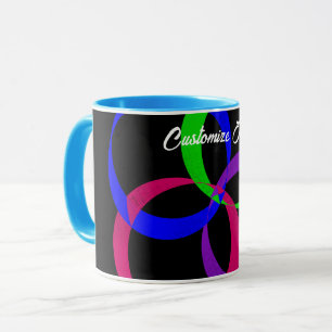 Multi Color Interchange Geometric Coffee Mug