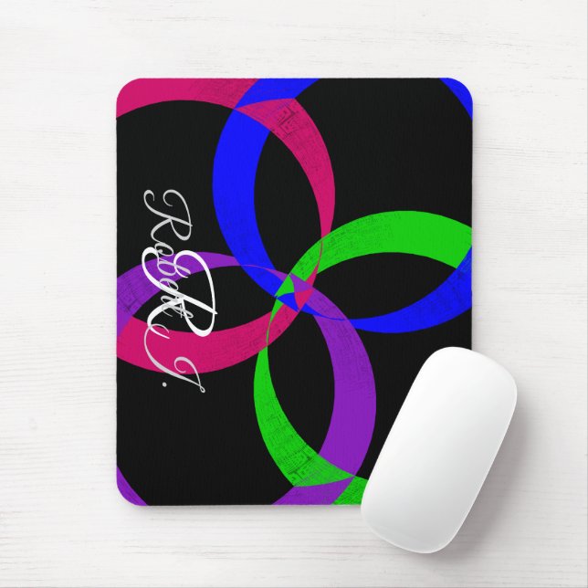 Multi Color Interchange Geometric Mouse Pad (With Mouse)