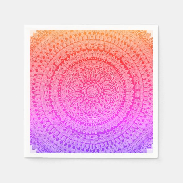 Multi Color Mandala Original Art  Napkin (Front)