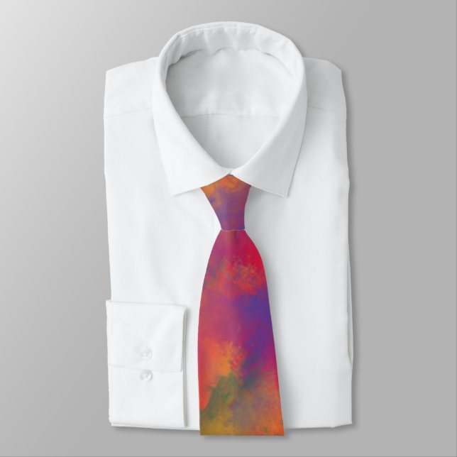 Multi-color Men's Necktie. Tie (Tied)