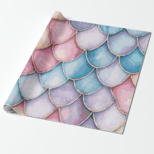 Multi-Color Mermaid Scale Pattern – Magical Wrapping Paper