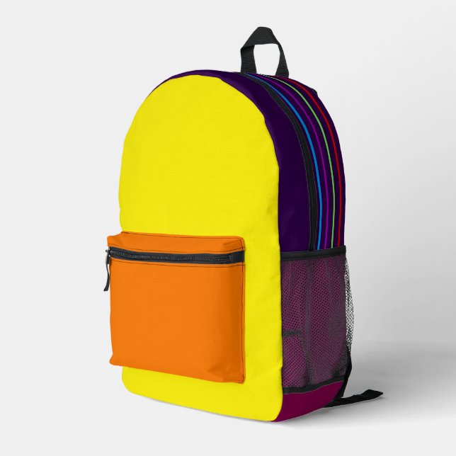 Multi-Color Retro Style Backpack  (Back Corner Right)