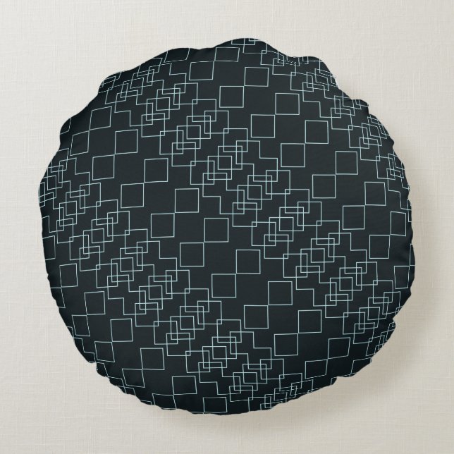 MULTI-COLOR SEAMLESS GEOMETRIC DIAMOND PATTERN  ROUND CUSHION (Back)