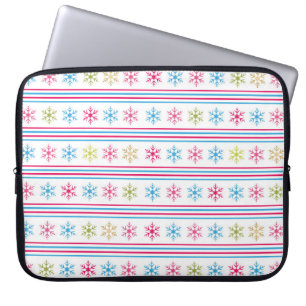 Multi Color Snowflakes Laptop Sleeve