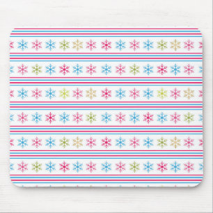 Multi Color Snowflakes Mouse Mat
