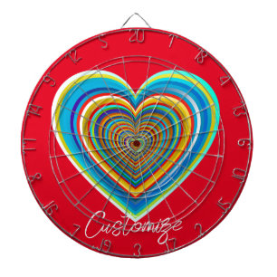 Multi-color Valentine Heart Thunder_Cove  Dartboard