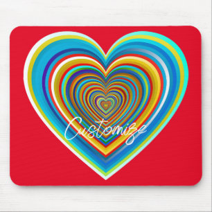 Multi-color Valentine Heart Thunder_Cove Mouse Mat