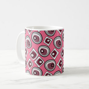 Multi-colored circles and rings retro sixties coffee mug