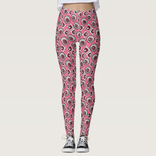 Multi-colored circles and rings retro sixties leggings