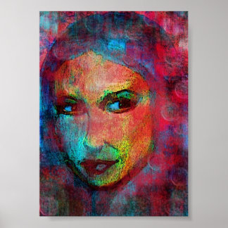 multi colored face poster