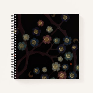 Multi-Colored Flowers On Black Notebook