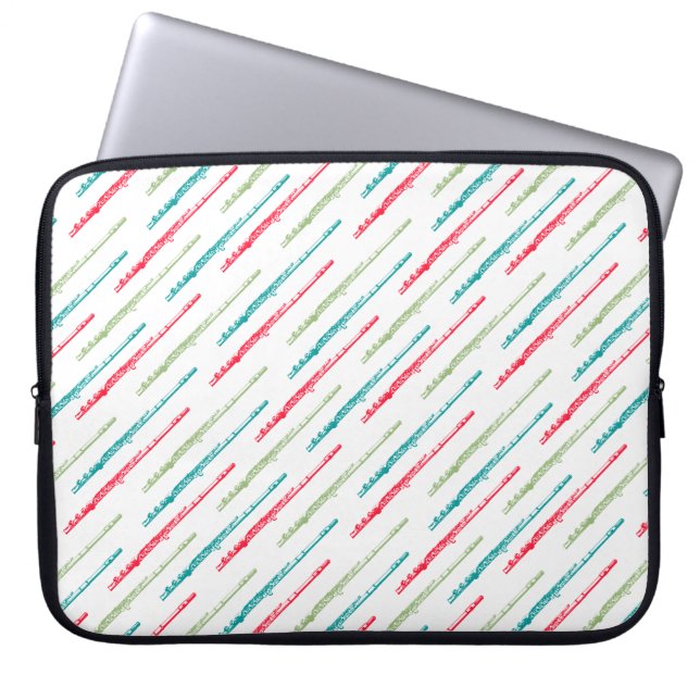 Multi Colored Flutes Laptop Sleeve (Front)
