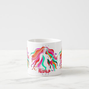 Multi-colored long-haired goddess Thunder_Cove Espresso Cup