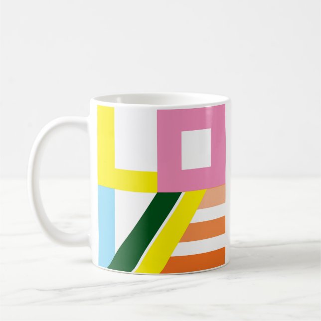 Multi-colored "LOVE" coffee mug (Left)