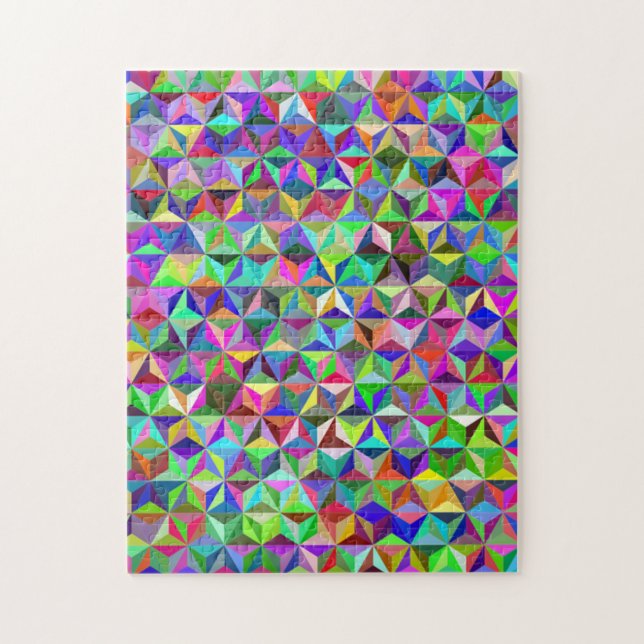 Multi Colored optical illusion geshape Jigsaw Puzzle (Vertical)