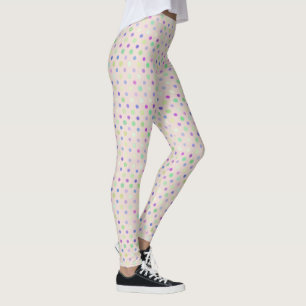 multi-colored polka dots leggings