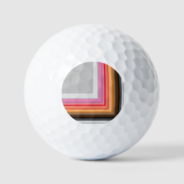 multi colored stripes and squares  ring golf balls (Front)