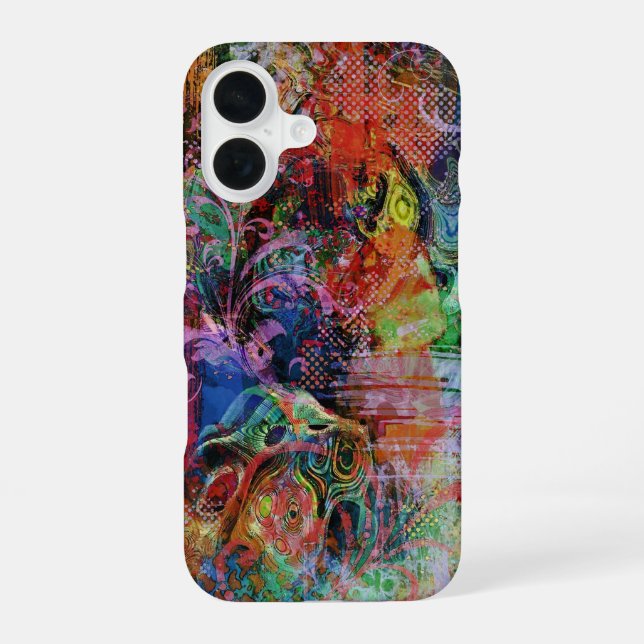Multi Colored Textures iPhone 16 Case (Back)