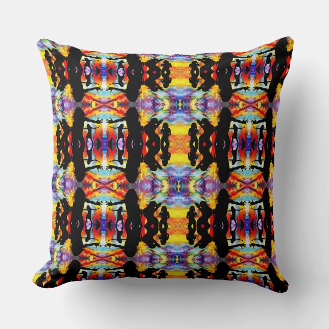 Multi colored throw pillow. cushion (Front)