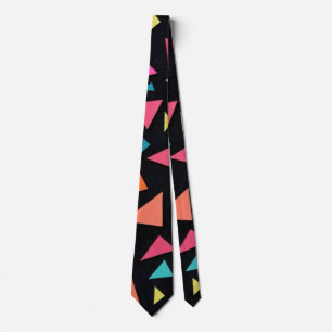 Multi-colored triangle geometric pattern tie