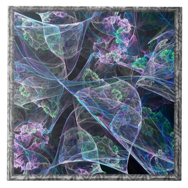 Multi-Colored Wispy Fractal Tile (Front)