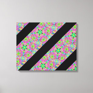 Multi-colour 3-d polygon striped pattern canvas print