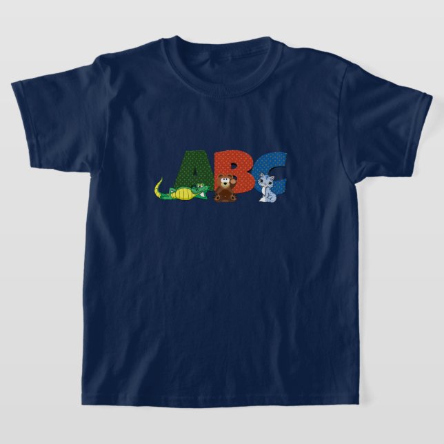Multi-colour ABC lettering T-Shirt. T-Shirt (Laydown)