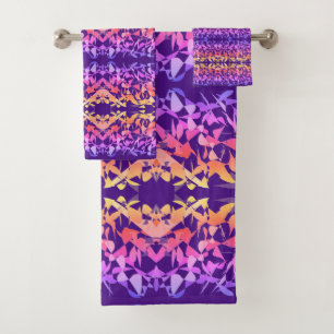 Multi Colour Abstract Bath Towel Set