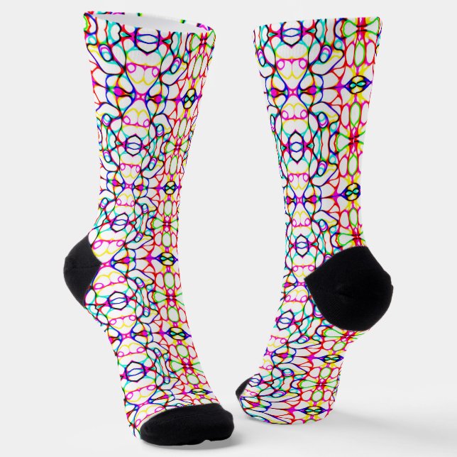 Multi-Colour Abstract Pattern  Socks (Angled)