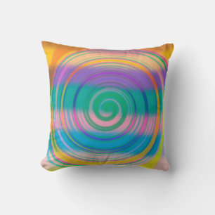 Multi Colour Abstract Swirl Cushion