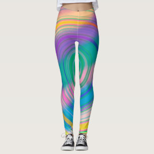Multi Colour Abstract Swirl Leggings