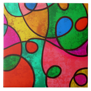 Multi-Colour Abstract Tile