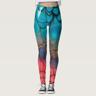Multi-colour and a snake skin texture leggings