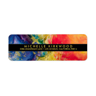 Multi Colour and Gold Splatter Return Address
