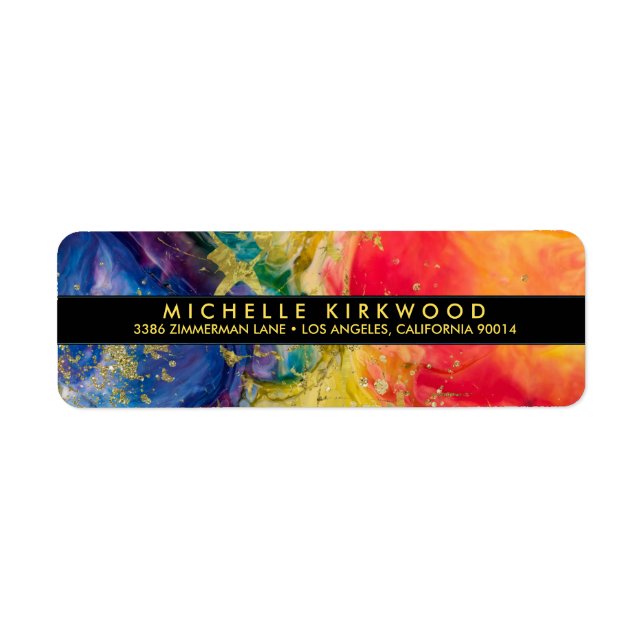 Multi Colour and Gold Splatter Return Address (Front)