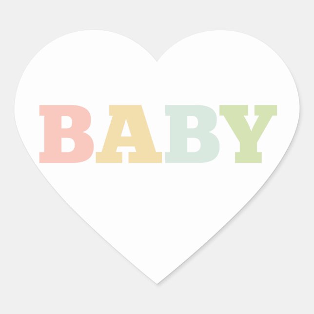 Multi-colour baby stickers, heart sticker (Front)