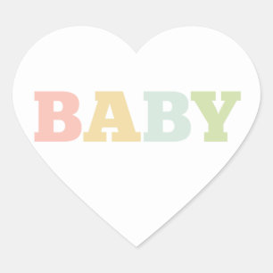 Multi-colour baby stickers, heart sticker