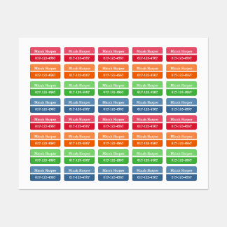 Multi-Colour Block Clothing Label Rectangle