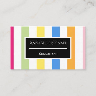 Multi-Colour Bold Stripes Eye Catching Business Card