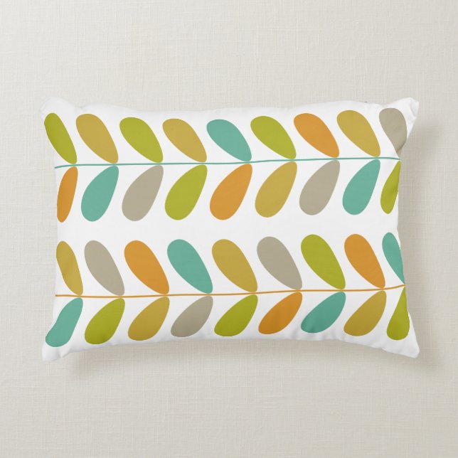 Multi Colour Buds Midcentury Decorative Pillow (Front)