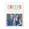 Multi Colour Cheers Christmas Photo Flat Cards