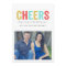 Multi Colour Cheers Christmas Photo Flat Cards