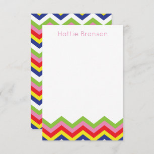 Multi Colour Chevron Personalised Note Cards